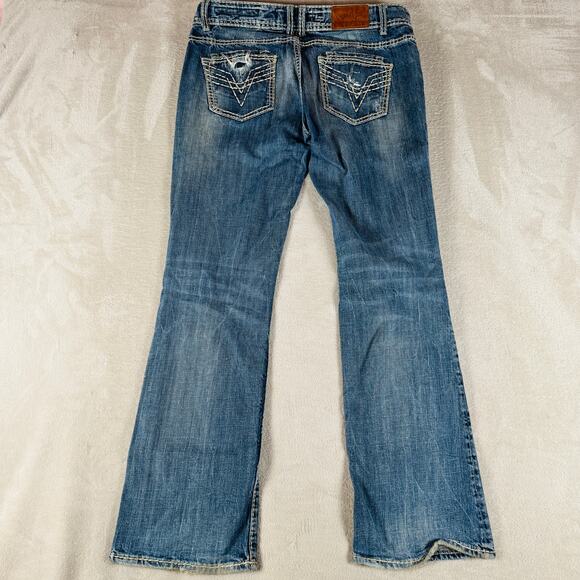 Vigoss Jeans Women's 11 Blue Fit Bootcut Mid Rise Distressed Medium Wash Stretch - Picture 9 of 14